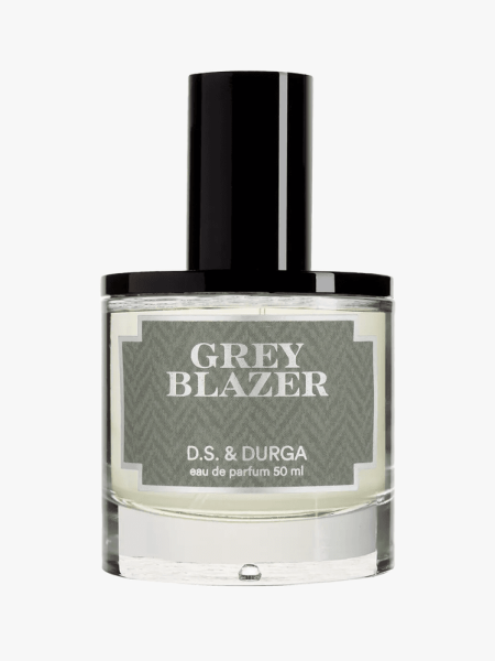D.S. & Durga Grey Blazer Eau de Parfum in branded component on a light gray background