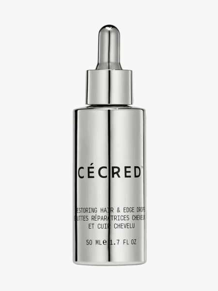 Cécred Restoring Hair & Edge Drops in branded dropper component on a light gray background