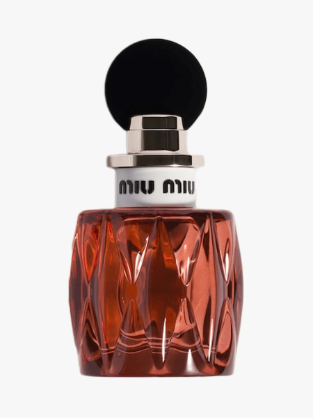 Miu Miu Miutine Intense Eau de Parfum in branded component on a light gray background